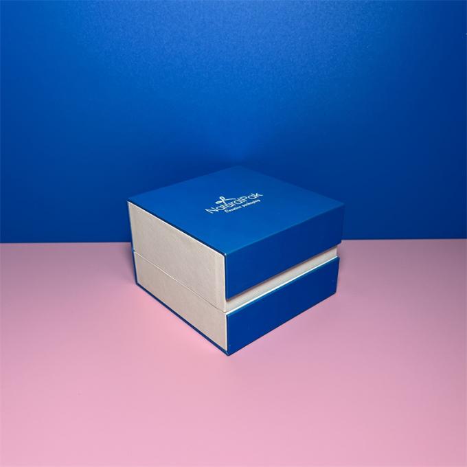 Caja de empaquetado Ring Earring Pendant Necklace del reloj de encargo directo de Logo Blue Color Luxury Plastic de la fábrica