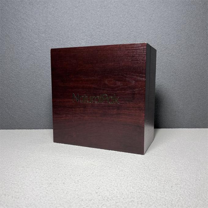 Caja de empaquetado de papel de madera roja de lujo de encargo para el regalo del sistema del reloj del reloj