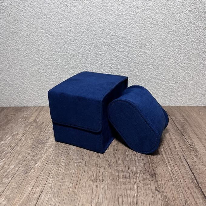 Exhibición de lujo del reloj del ante azul especial 1