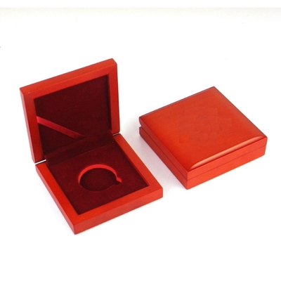 Caja conmemorativa de la colección de moneda del papel de la piel sintética del MDF de las cajas de moneda de ROHS 100*100*30m m