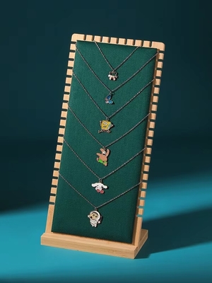 Collar de madera Tray Display de la exhibición 90*90*210m m del soporte de la joyería del color