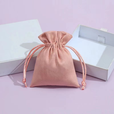 Bolsos del terciopelo de la bolsa de la joyería del lazo del color del caramelo pequeños para la joyería