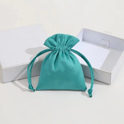 Bolsos del terciopelo de la bolsa de la joyería del lazo del color del caramelo pequeños para la joyería