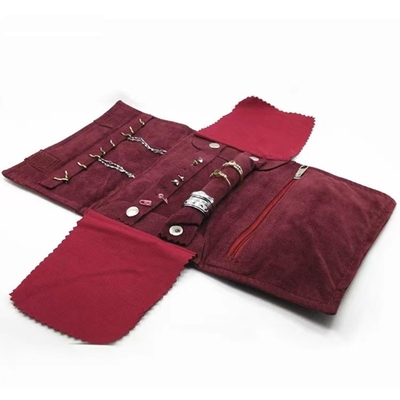 Organizador de encargo Roll de la joyería del viaje de la PU del tamaño 8,1&quot; *0.8 ' *5.9”
