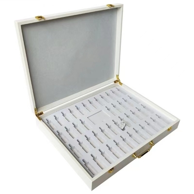 caja de almacenamiento blanca de empaquetado cosmética de lujo del maquillaje de la PU de las cajas de 250*180*73m m con la cerradura