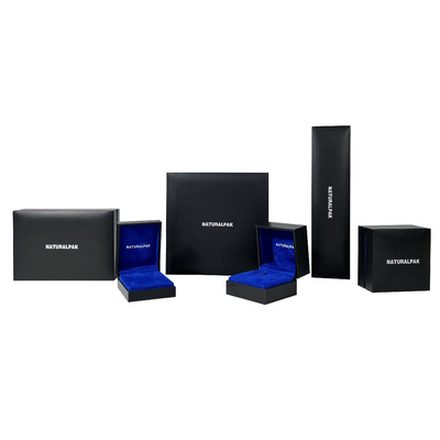 Cajas de empaquetado de la joyería de lujo de la marina de guerra dos cajas de regalo azules de la talla media de las sombras con las tapas