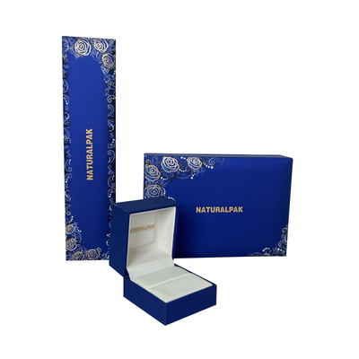 Papel de encargo con la caja de empaquetado de la joyería del logotipo de la hoja de oro