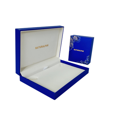 Papel de encargo con la caja de empaquetado de la joyería del logotipo de la hoja de oro