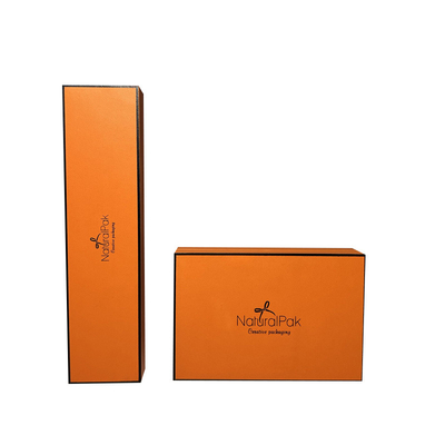 Dos pedazos quitan la caja de papel con la naranja rígida de empaquetado baja ahuecada de Hermes de la caja
