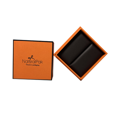 Dos pedazos quitan la caja de papel con la naranja rígida de empaquetado baja ahuecada de Hermes de la caja