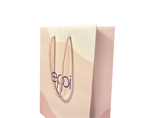 La manija de encargo del algodón del tamaño imprimió los pequeños bolsos de papel del regalo para el joyero