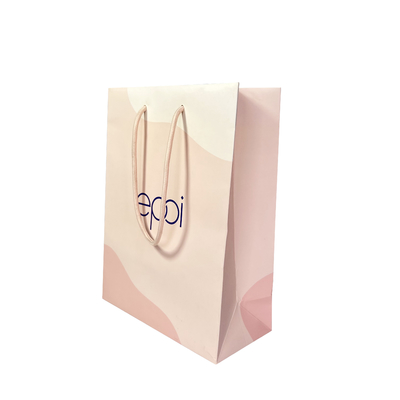 La manija de encargo del algodón del tamaño imprimió los pequeños bolsos de papel del regalo para el joyero
