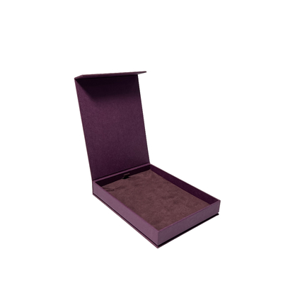 Caja de regalo de empaquetado del reloj del cuadrado de la caja de la manga del imán púrpura blanco del papel para él