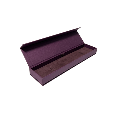 Caja de regalo de empaquetado del reloj del cuadrado de la caja de la manga del imán púrpura blanco del papel para él