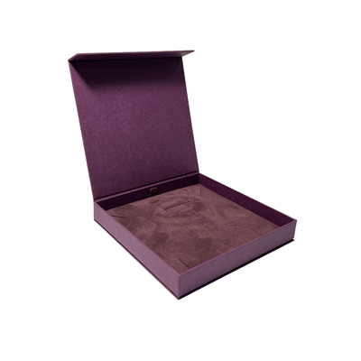Caja de regalo de empaquetado del reloj del cuadrado de la caja de la manga del imán púrpura blanco del papel para él