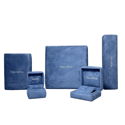Pale Blue Luxury Jewelry Packaging encajona la caja de regalo decorativa del pendiente de la pulsera del collar