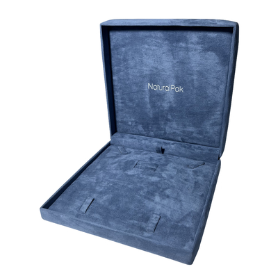 Pale Blue Luxury Jewelry Packaging encajona la caja de regalo decorativa del pendiente de la pulsera del collar