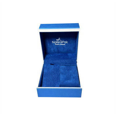 Joyero de empaquetado de la caja de Sapphire Blue Plastic Luxury Watch para los collares y los pendientes