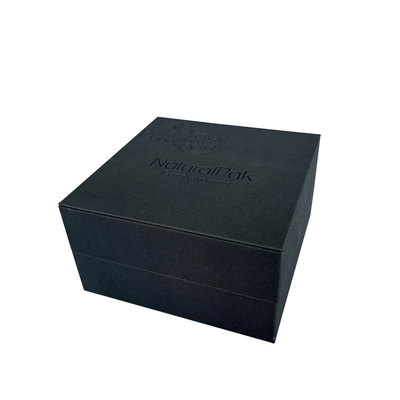 La caja de empaquetado del reloj de madera poner crema de la PU grabó en relieve a Logo Watch Box For Men