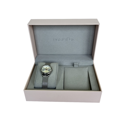 Caja de regalo dura parcial plástica de empaquetado de las cajas del reloj doble de la ranura para el amante