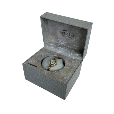 Reloj de madera de la textura que empaqueta la caja de la almohada de Boxe que empaqueta las cajas de reloj antiguas