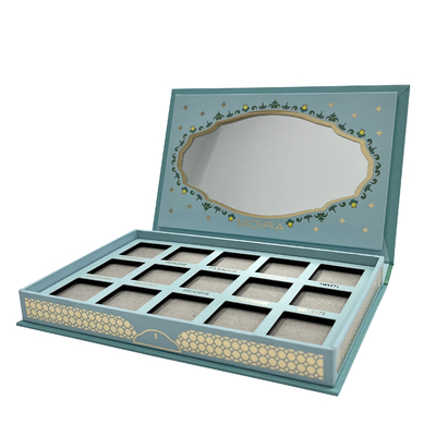 Caja de empaquetado de empaquetado reciclada rectángulo del sombreador de ojos de la cartulina de la paleta de encargo del sombreador de ojos