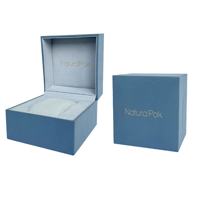 El tenedor azul claro del reloj grabó en relieve a Logo Watch And Bracelet Box