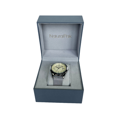 Cuadrado de forma de cajas de embalaje de reloj de pulsera OEM azul personalizado