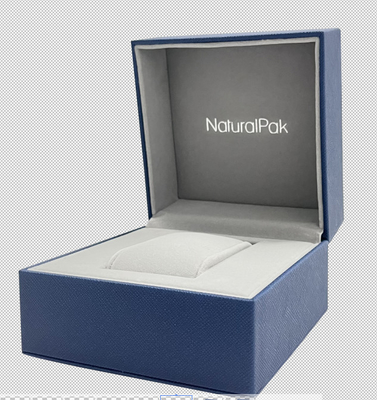 Caja de empaquetado Grey Velvet Inside de la PU H del ROLLO del reloj AZUL DE LUJO del amortiguador