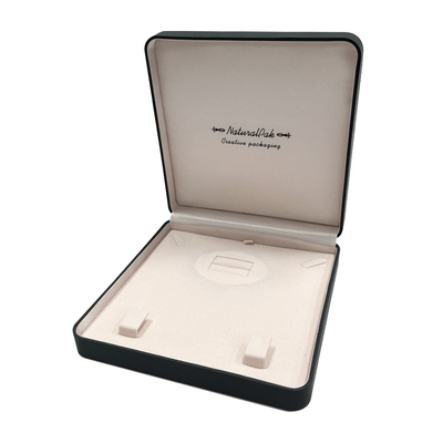 PU DE MADERA SUEDETTE alrededor de la caja de empaquetado de la esquina de la joyería para Ring Pendant