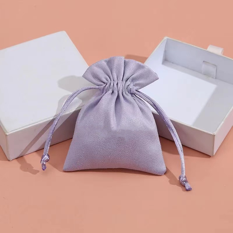 Bolsos del terciopelo de la bolsa de la joyería del lazo del color del caramelo pequeños para la joyería