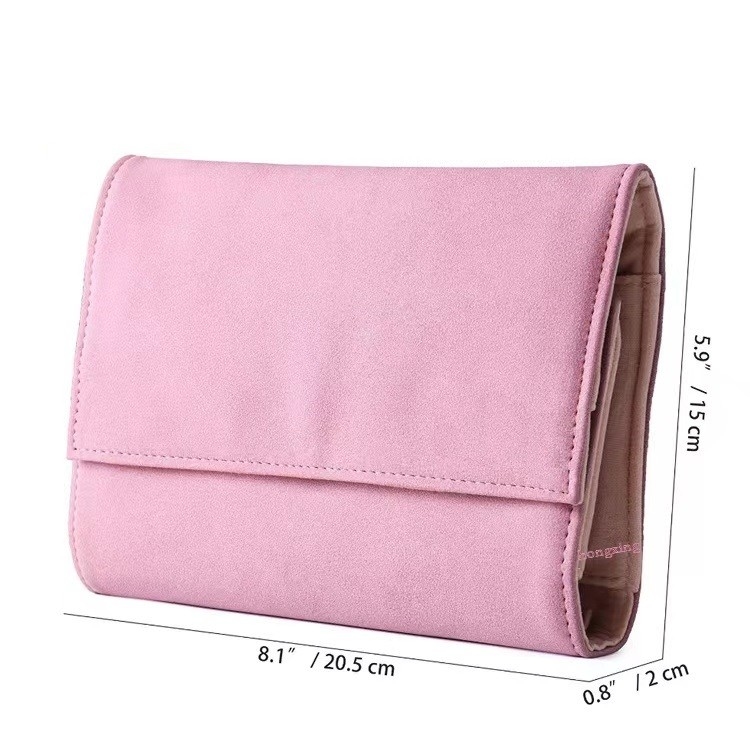 El organizador Roll Women Microfabric de la joyería del viaje de la pantalla de seda pliega al organizador de la joyería