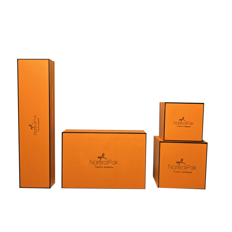 Dos pedazos quitan la caja de papel con la naranja rígida de empaquetado baja ahuecada de Hermes de la caja