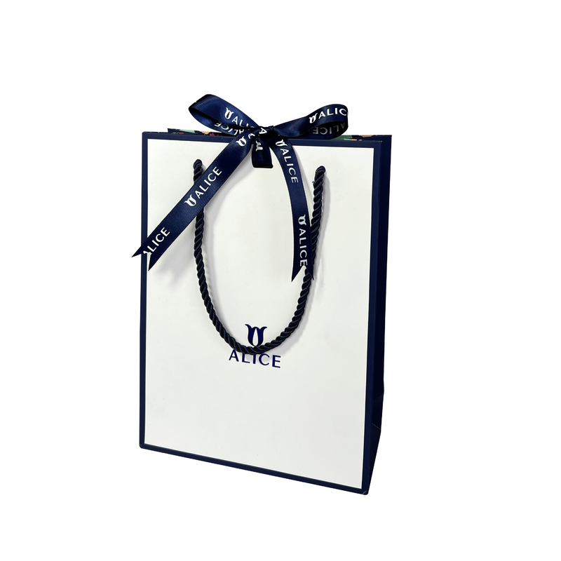 Bolso de papel modificado para requisitos particulares del regalo de Logo White Blue Jewellery Handbags para las compras